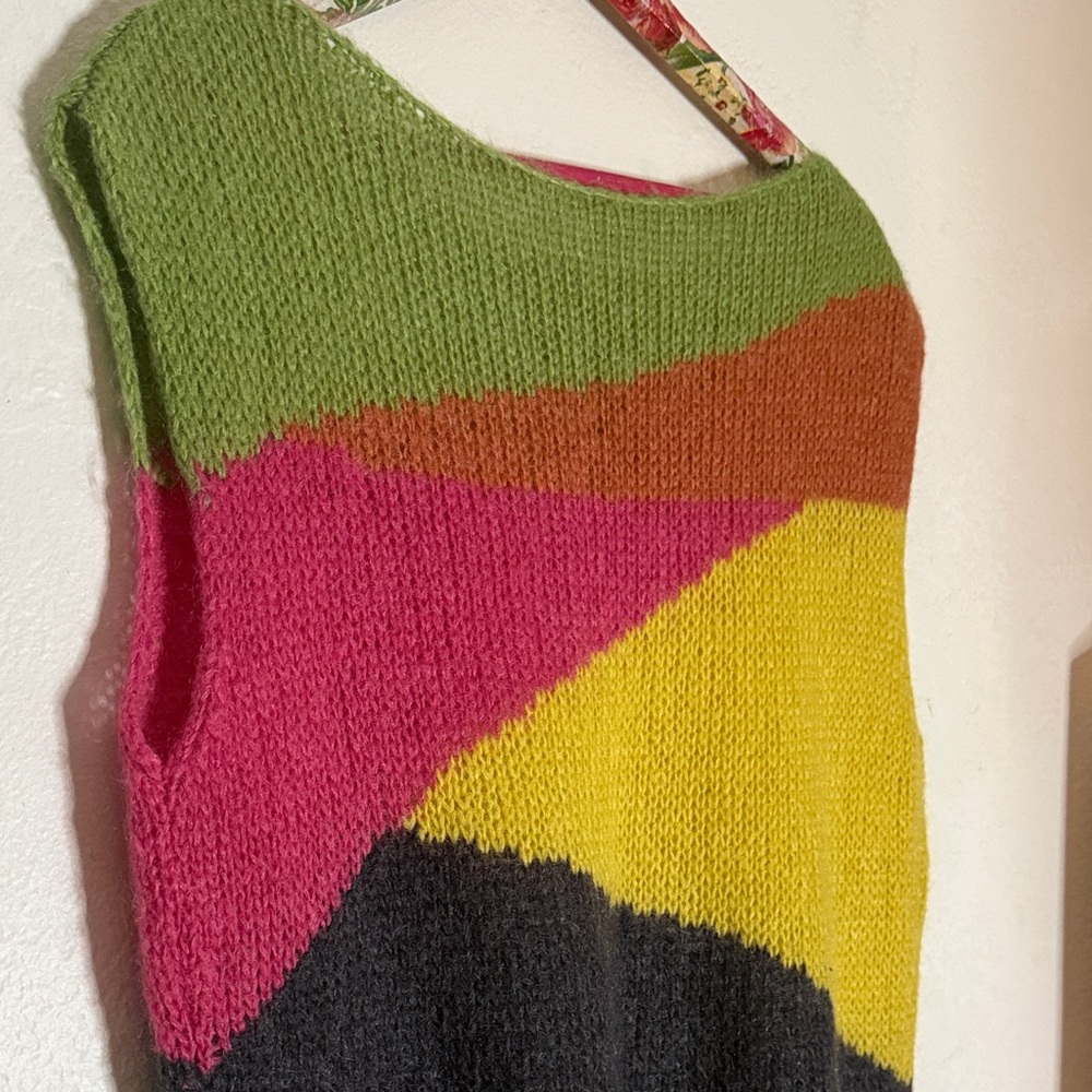 RARE VINTAGE/Free People Color-Block Tunic Sweater
yellow, green, orange, gray - Picture 6 of 9